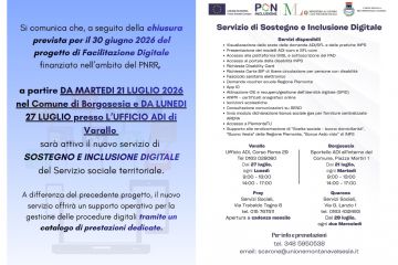 Attivazione del servizio di sostegno e inclusione digitale 