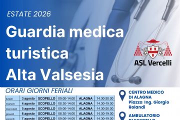 Attiva anche per l’estate 2026  la Guardia Medica turistica ad Alagna e Scopello